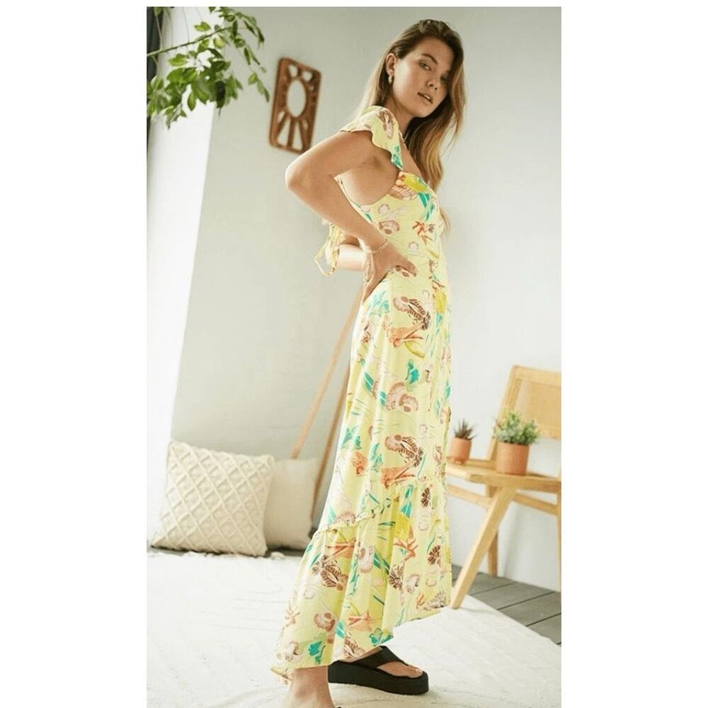 New Urban Outfitters Siren Strappy Back Midi size S Petite - Picture 2 of 8